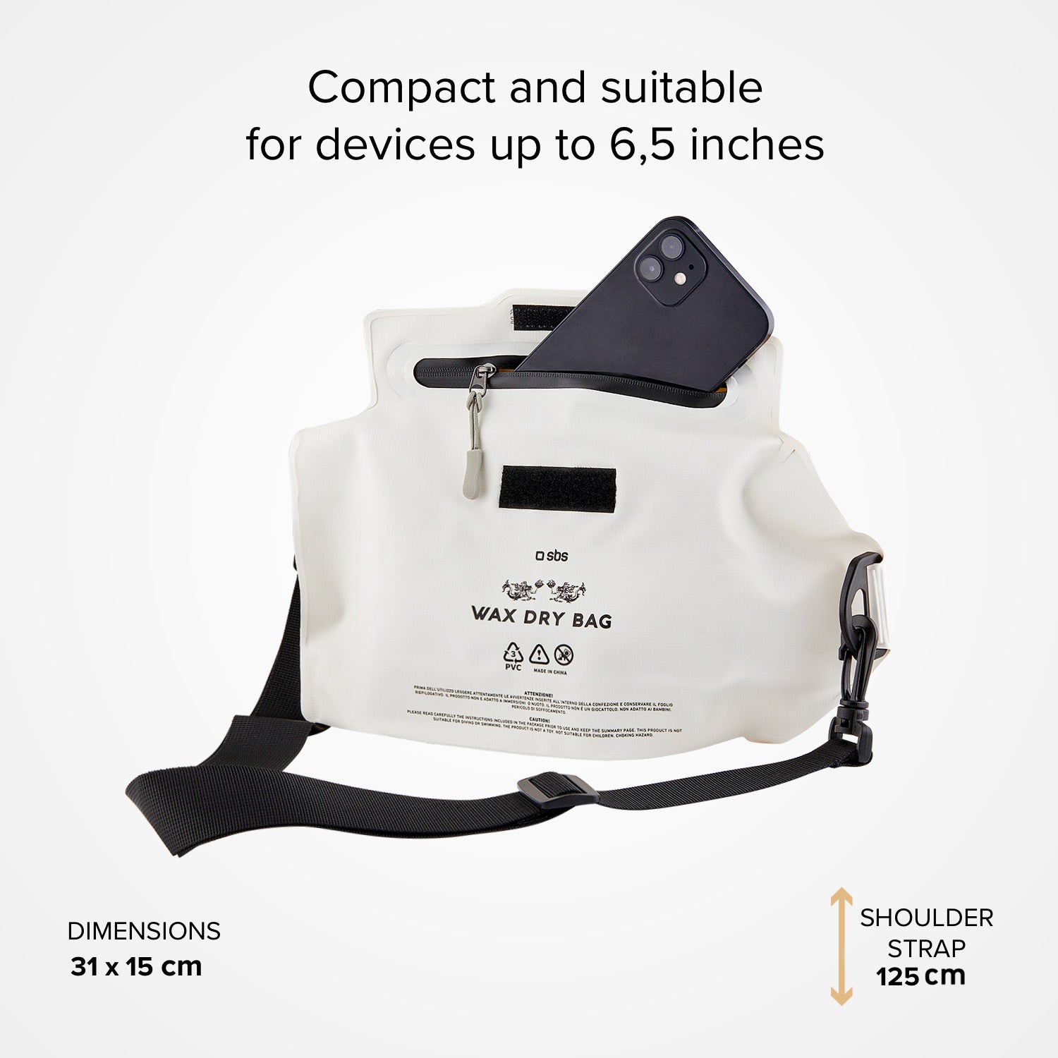 Borsa impermeabile touch screen per smartphone con tracolla