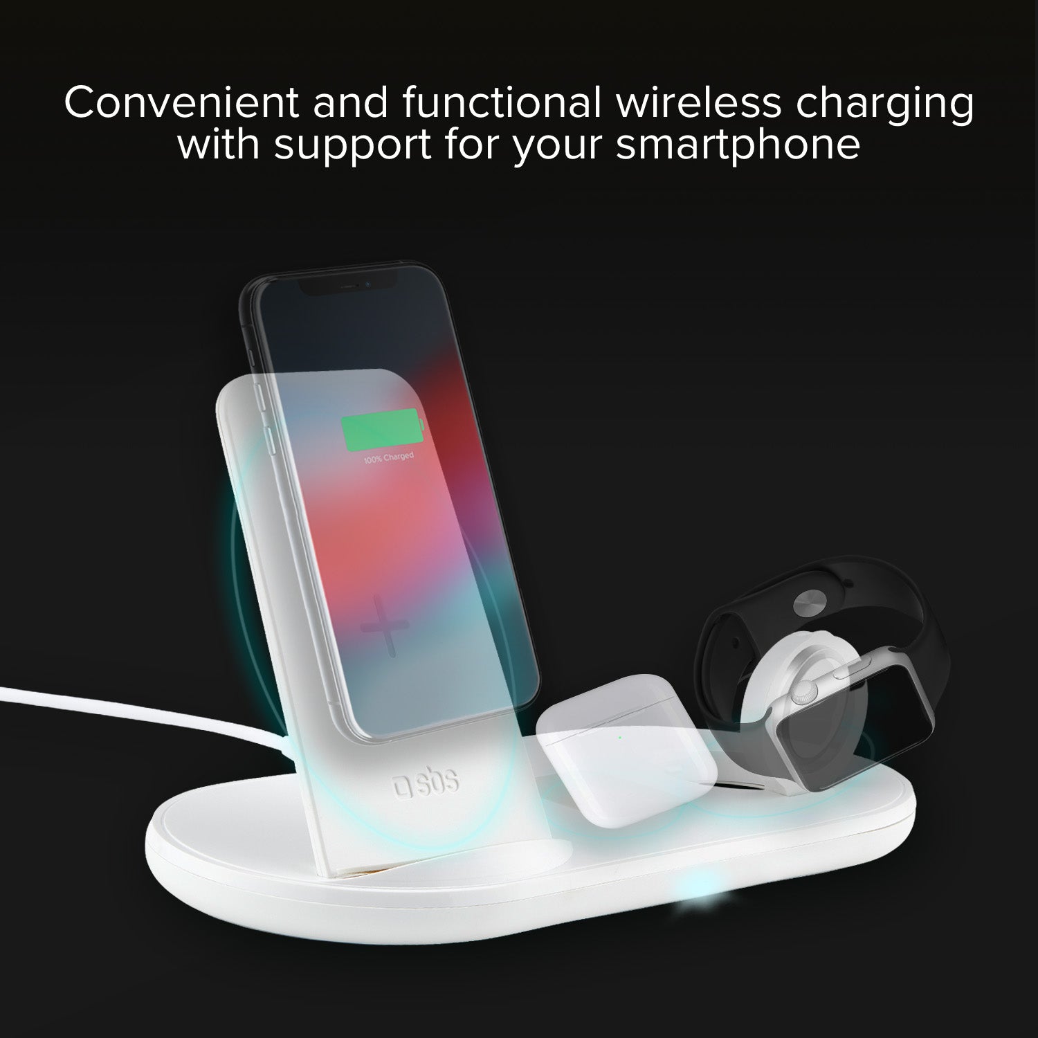 Chargeur sans fil avec triple station de charge 10W