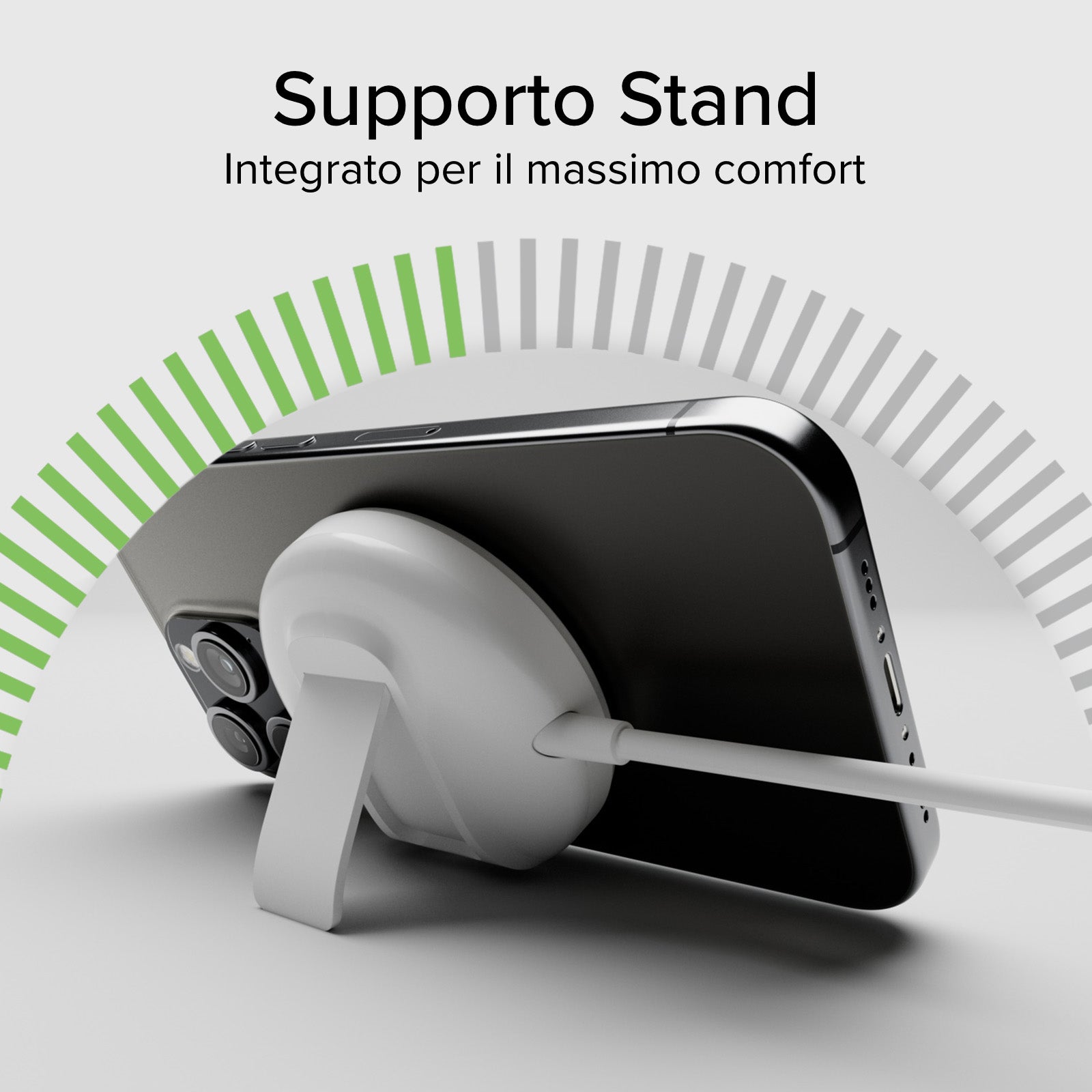 Kabellose Ladestation Qi2, MagSafe-kompatibel mit Standfunktion