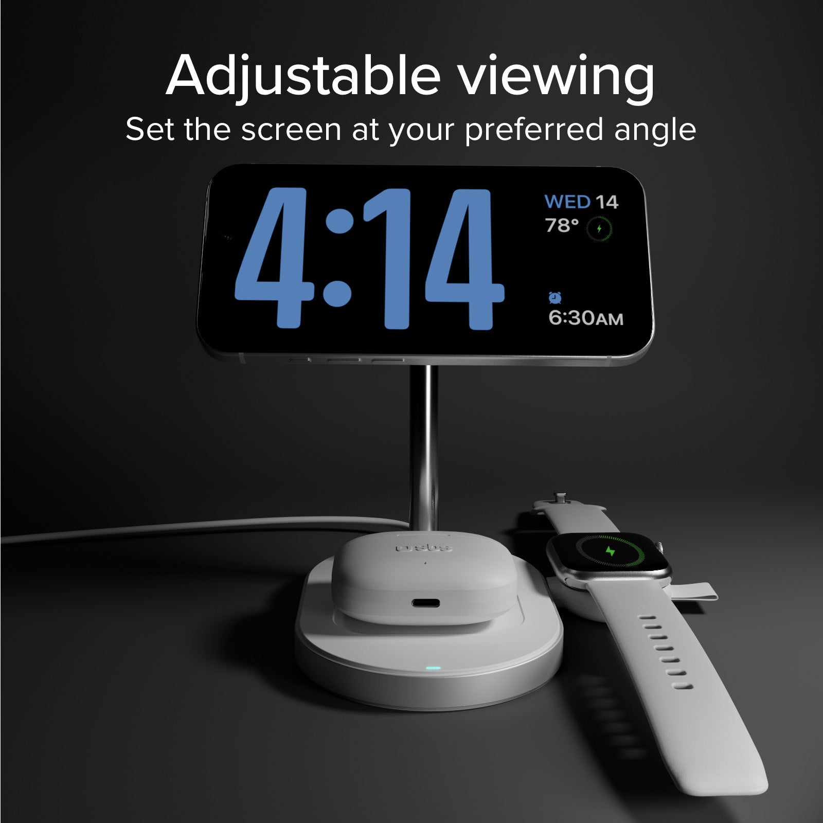 Stazione di ricarica wireless Qi2.2 per smartphone, auricolari wireless e smartwatch