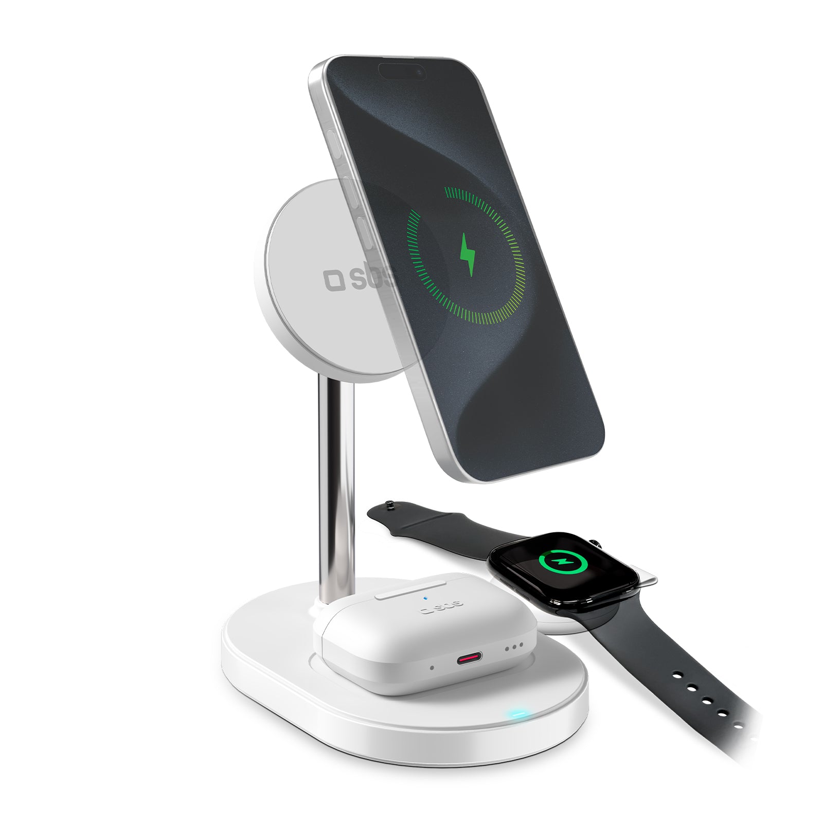 Stazione di ricarica wireless Qi2.2 per smartphone, auricolari wireless e smartwatch