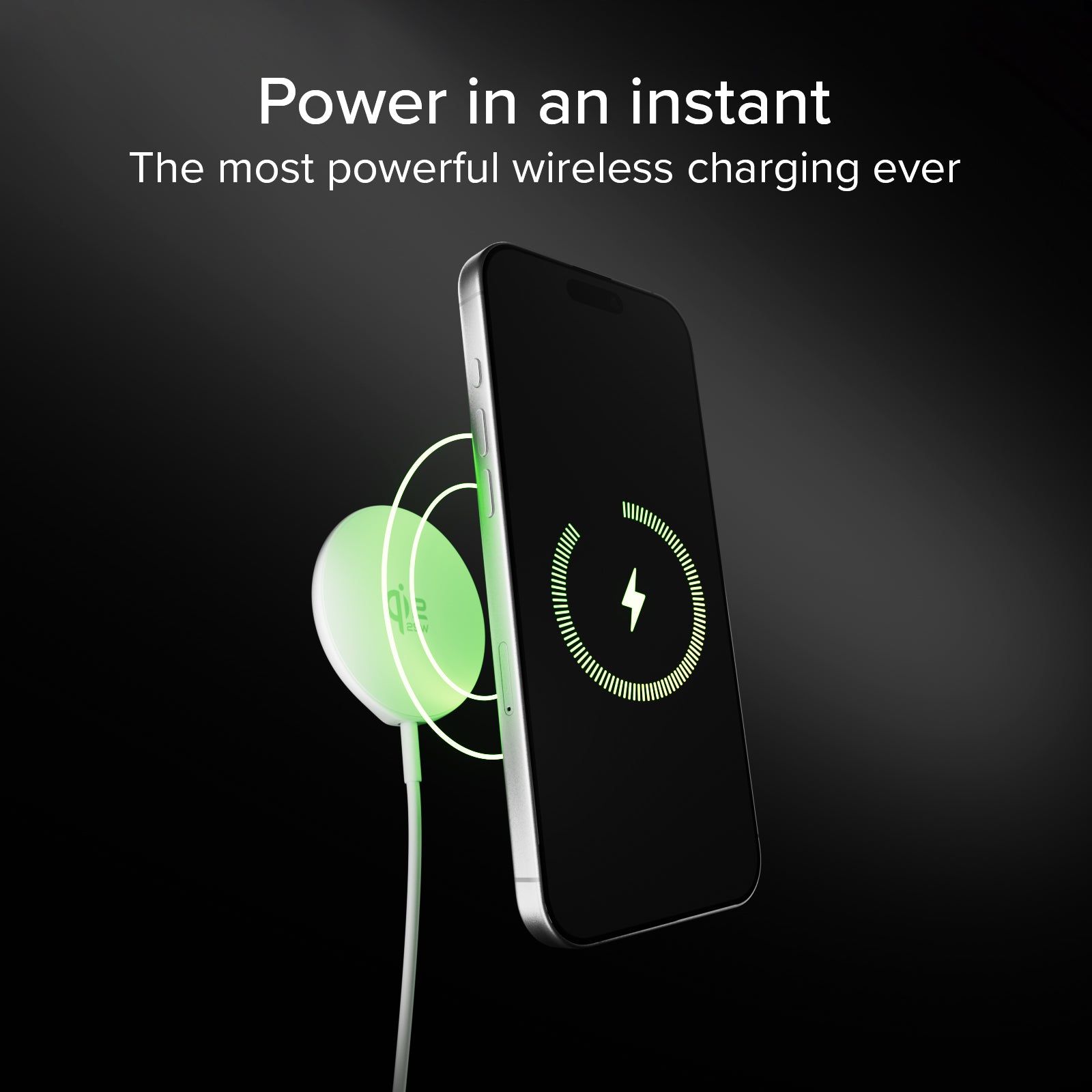 Magnetic Wireless Charger Qi2.2 25W with Integrated USB-C Cable (150 cm)
