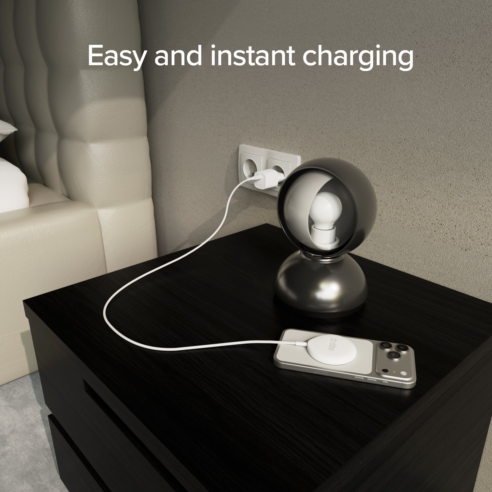 Magnetic Wireless Charger Qi2.2 25W with Integrated USB-C Cable (150 cm)