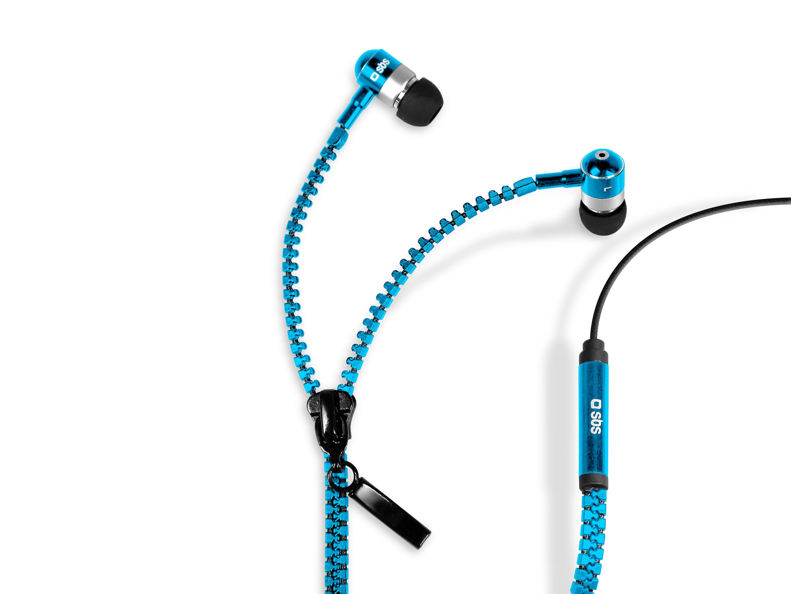 Auriculares de hilo stereo Zip, jack 3,5 mm con micrófono y tecla de respuesta