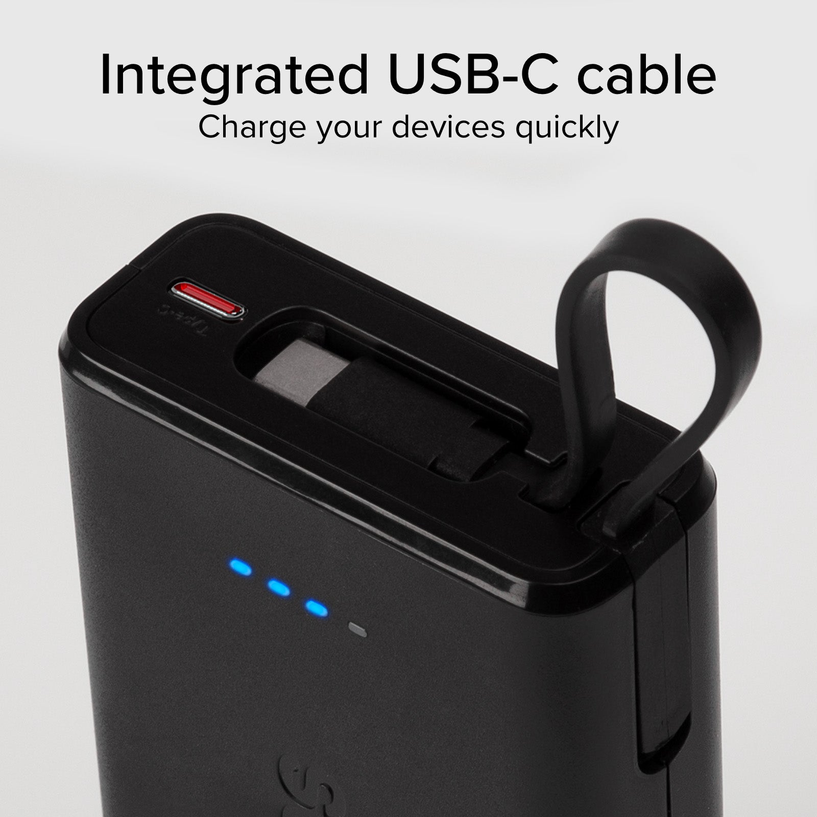 Batería externa Power Delivery 20W 10000 mAh con cable USB-C integrado