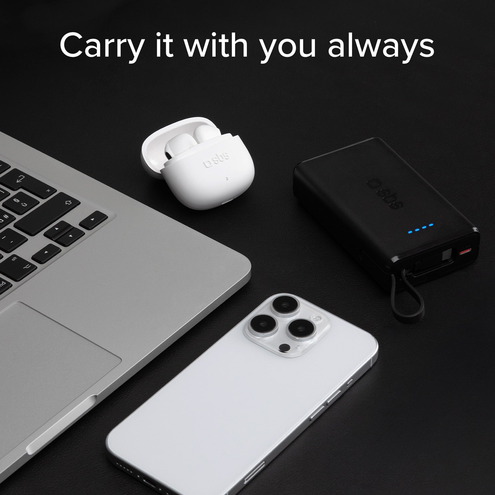 Batería externa Power Delivery 20W 10000 mAh con cable USB-C integrado