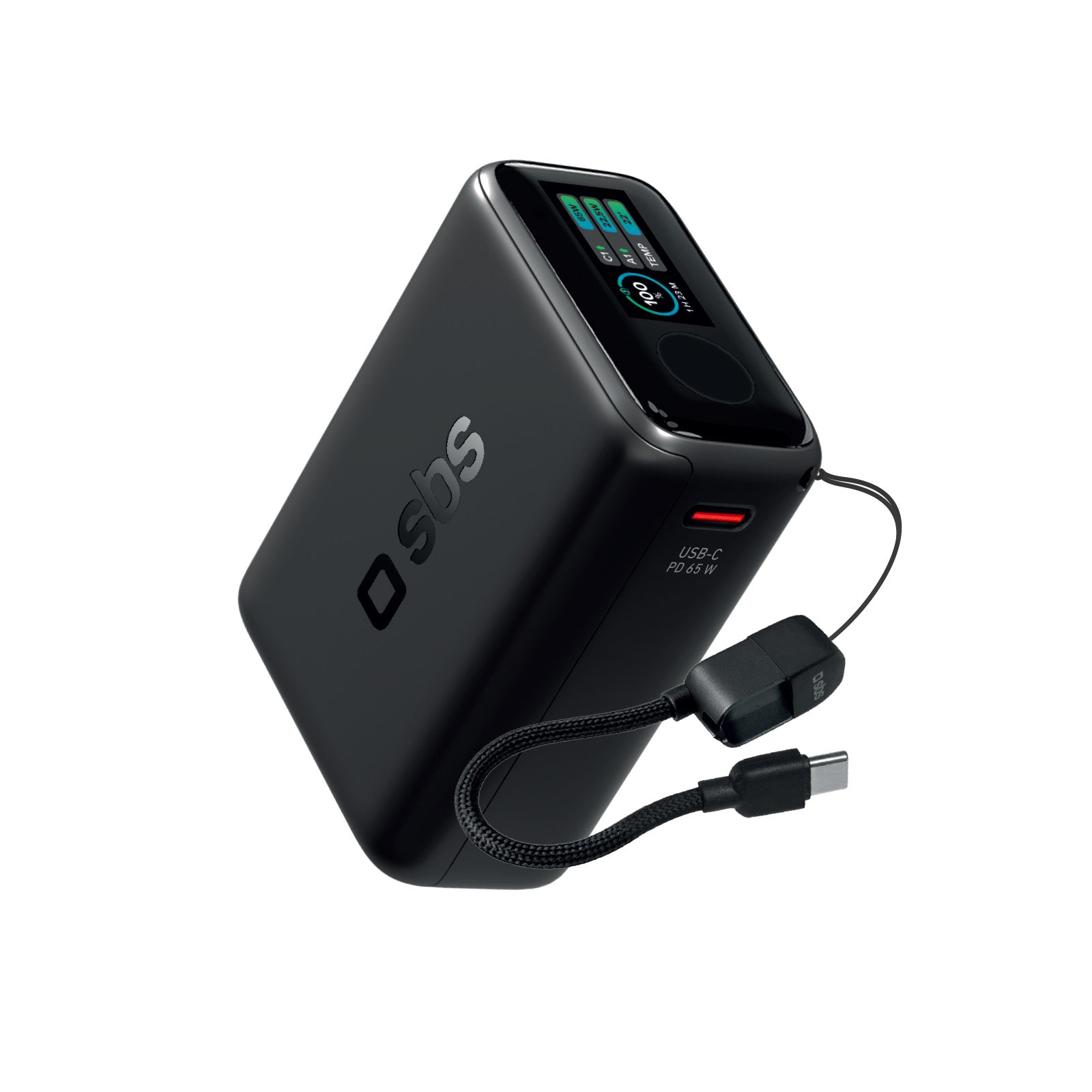 Power Bank 20000mAh con cavo integrato e display LCD