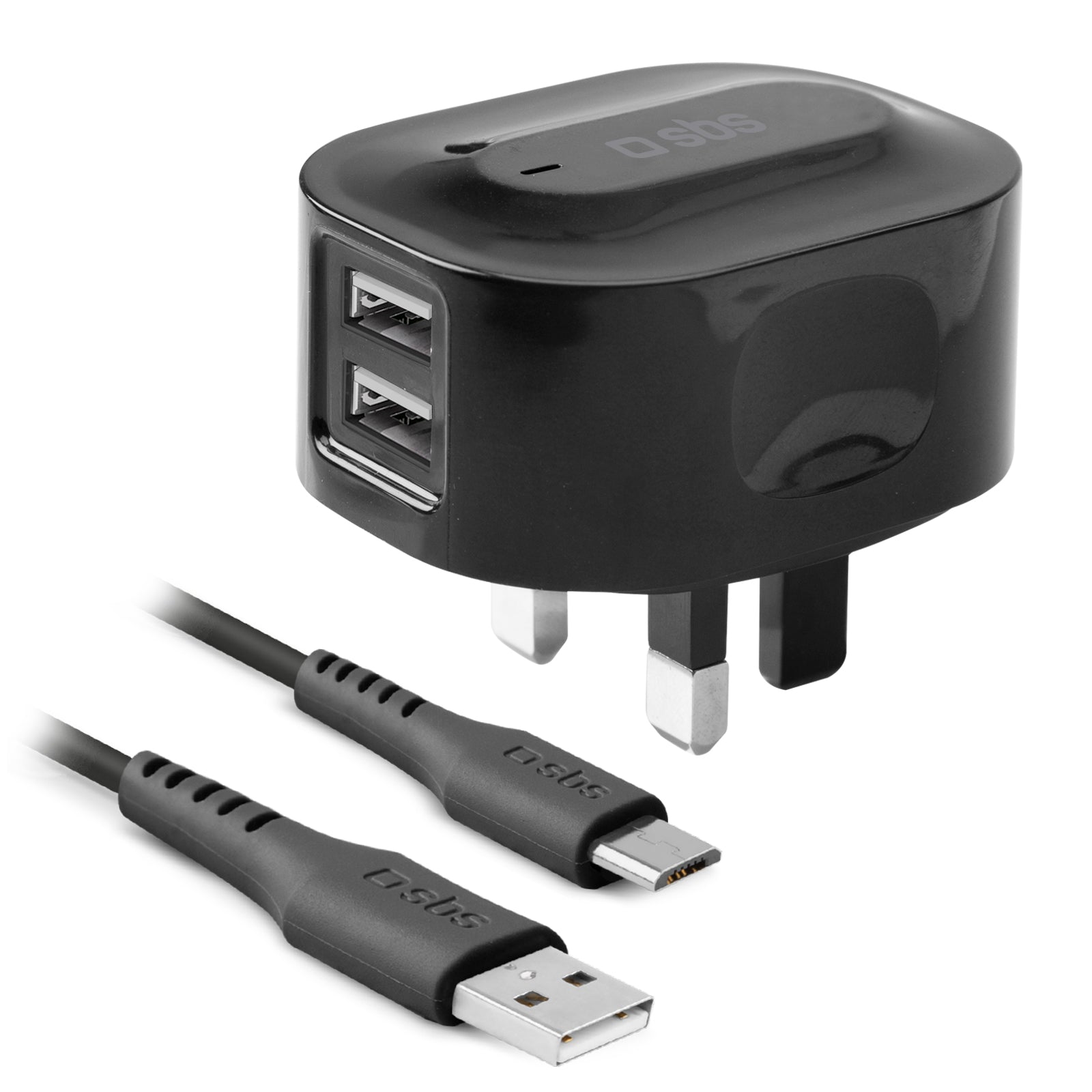Kit caricabatterie: caricatore UK ricarica rapida con cavo USB 1A e Micro-USB incluso