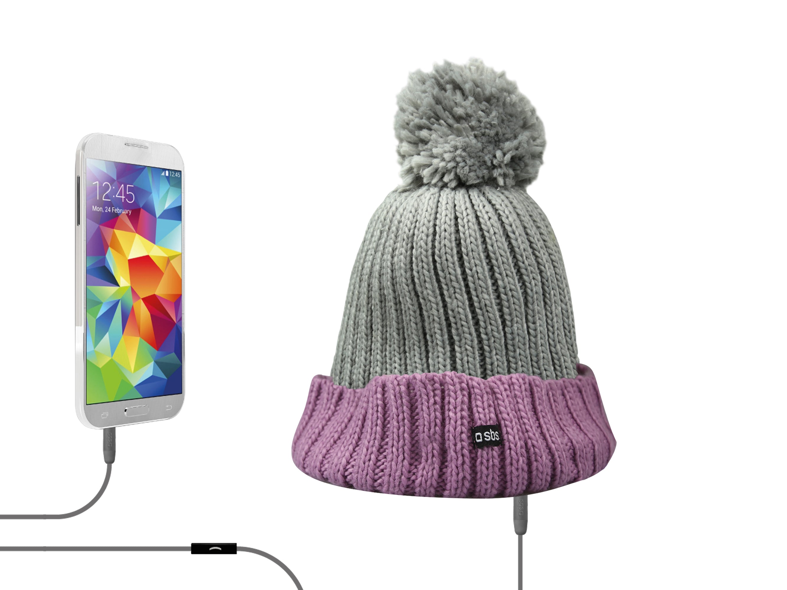 Gorro de invierno con auriculares y micrófono estéreo incorporados