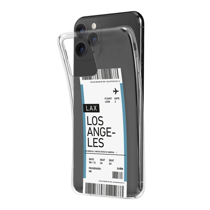 Transparent soft cover with airline ticket texture for iPhone 11 Pro