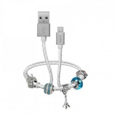 USB to Micro-USB data and charging cable with charm
