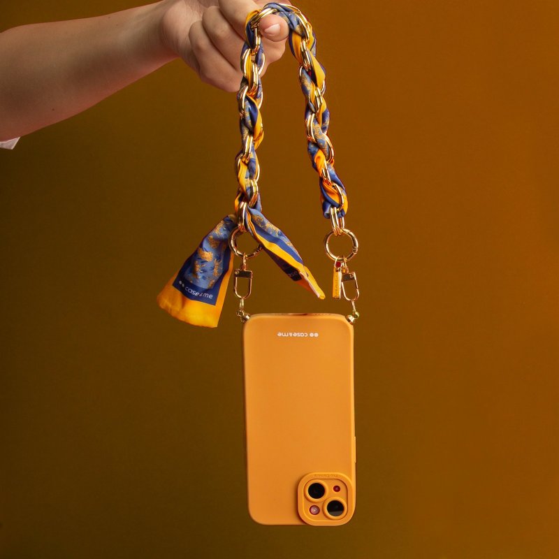 iPhone 14 cover with wrist chain and foulard