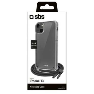 Transparent cover with coloured neck strap for iPhone 13