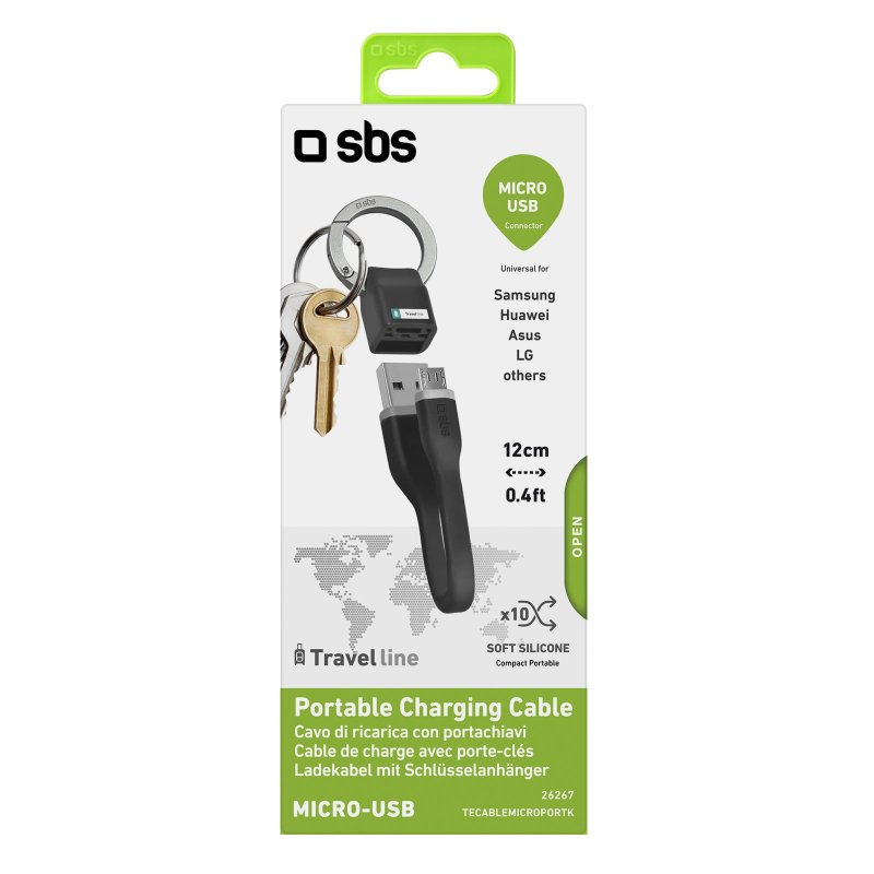 Power and data cable USB - Micro-USB with key chain