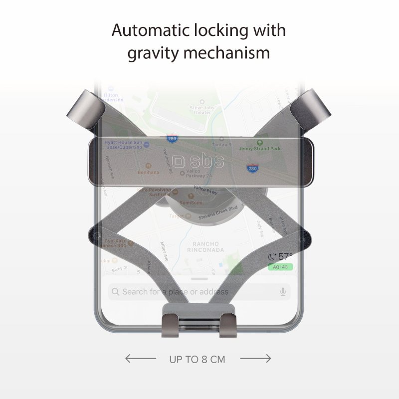 Car smartphone holder with auto-lock