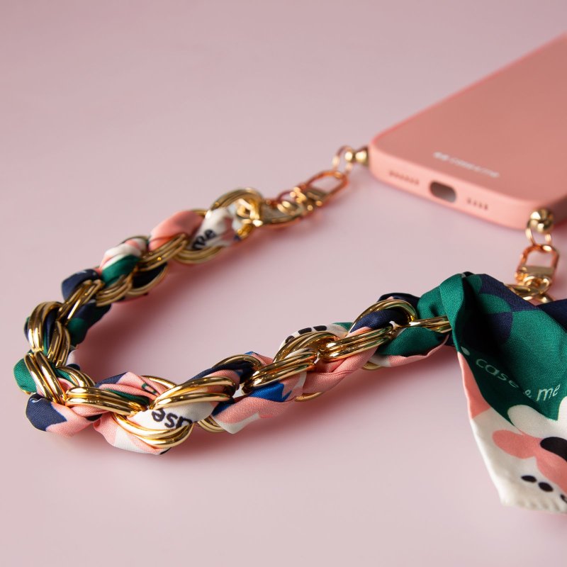 iPhone 14 cover with wrist chain and foulard