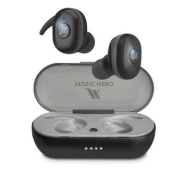 TWS Twin Buddies - earphones with earbud hook and charging case