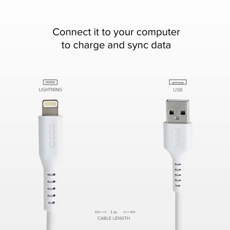 Câble MFI iPhone, iPad, AirPod, Lightning vers USB type A - 2 Mètre