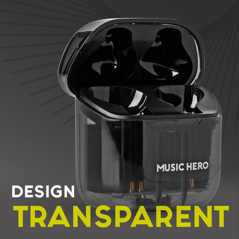 TWS Icy – earphones equipped with True Wireless Stereo technology and a transparent design