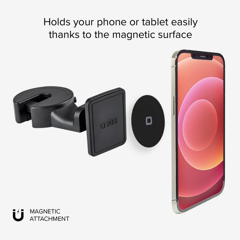 Magnetic headrest mount for smartphones and tablets up to 8\"