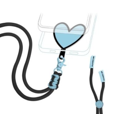 Laccio da collo universale per smartphone con placchetta a forma di cuore