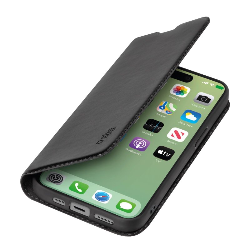 Book-style case with card holder pockets for iPhone 15 Pro Max