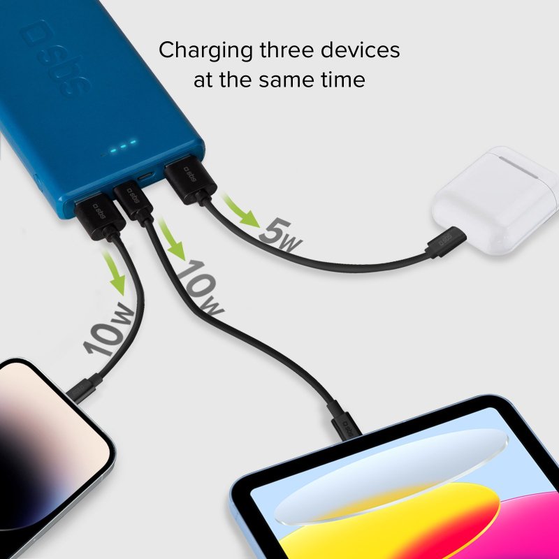 Fast charge powerbank: 10,000 mAh, 2 USBs