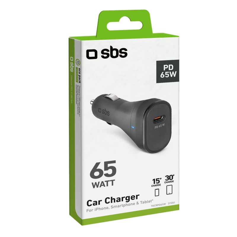 65W car charger - Ultra-fast charging with Power Delivery (PD)