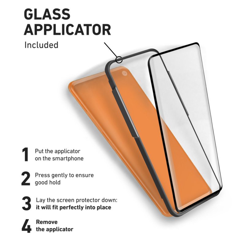 Full Glue glass screen protector with applicator for Samsung Galaxy S10e