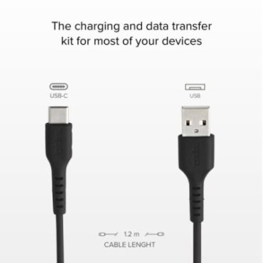 USB to USB-C data and charging cable kit with 3 colours