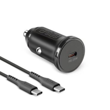 PD 25 Watt car charger kit + USB-C USB-C cable