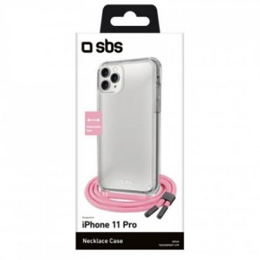 Transparent cover with coloured neck strap for iPhone 11 Pro