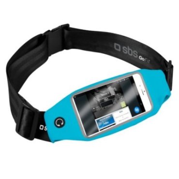 Universel Touchscreen Poche pour Smartphone Bleu Sac Banane Waterproof Sport avec Bandeau réglable de 62 à 125 cm pour téléphones jusquà 5.7 Pouces Mesures maximales téléphone 16,5 x 8,5 cm 