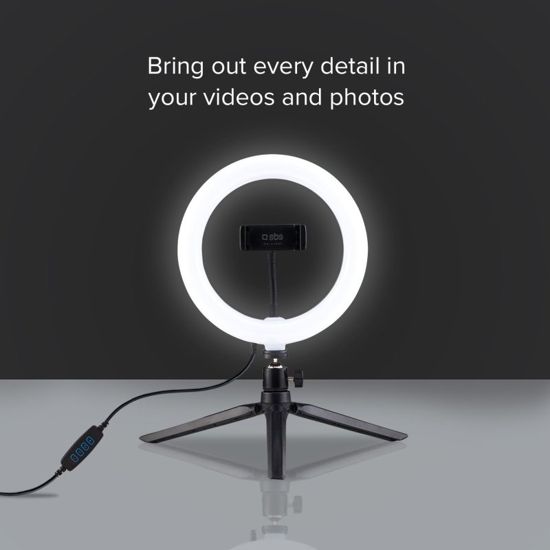 Tripod with 20cm Selfie Ring Light