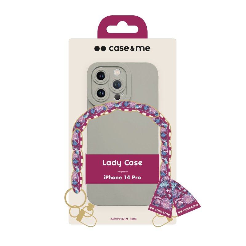 iPhone 14 Pro cover with wrist chain and foulard