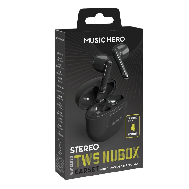 Nubox - True Wireless Stereo semi in-ear headphones