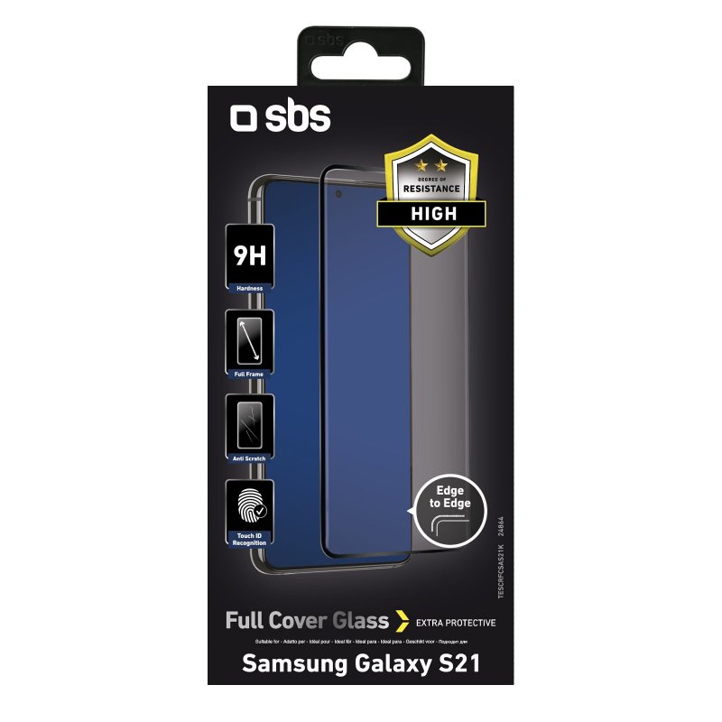 Pour Samsung Galaxy S21 5G 6.2: 1 Film de protection d'écran Verre Trempé  Plein écran de Couleur - NOIR