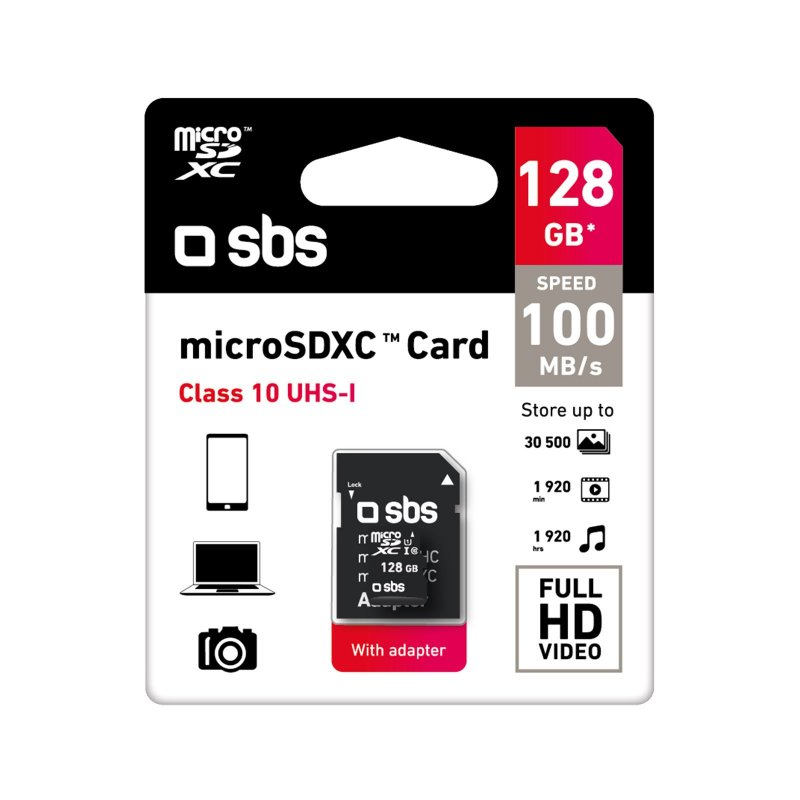 128 GB Micro SD card for HD images and video