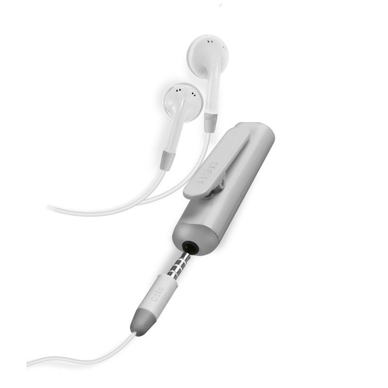 Wireless receiver with stereo earphones