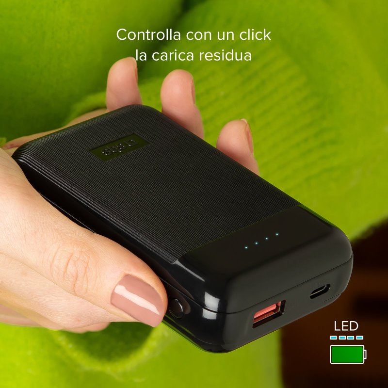 Power Delivery 20W 10,000 mAh power bank, knurled matte