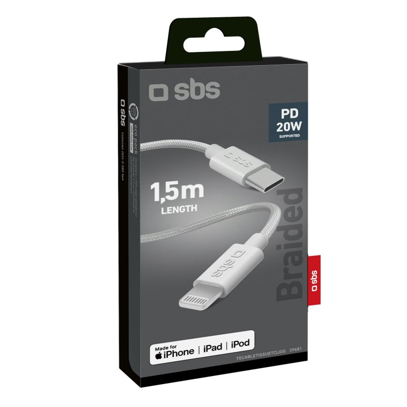 Adaptateur Lightning SBS Câble USB-C eco responsable - Lightning Pas Cher 