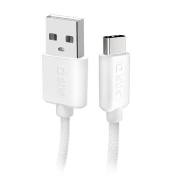 USB-A - USB-C fabric cable with cable clip, 1.5 m