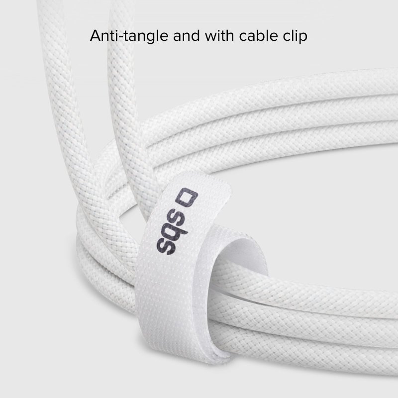 USB-C - Fabric Lightning cable with cable clip, 1.5 m