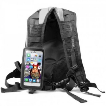 Sports backpack with universal touchscreen case for smartphone up to 5,5"