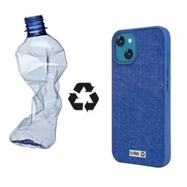 Rigid colourful cover in recycled plastic R-PET for iPhone 14/13