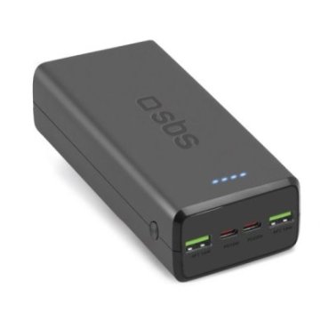 30.000 mAh-Powerbank mit 2 USB-C und 2 USB-A Anschlüssen