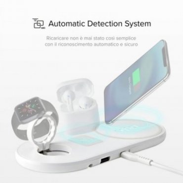 Per iPhone/AirPods/iWatch Serie Caricabatterie wireless portatile 3 in 1  (nero)