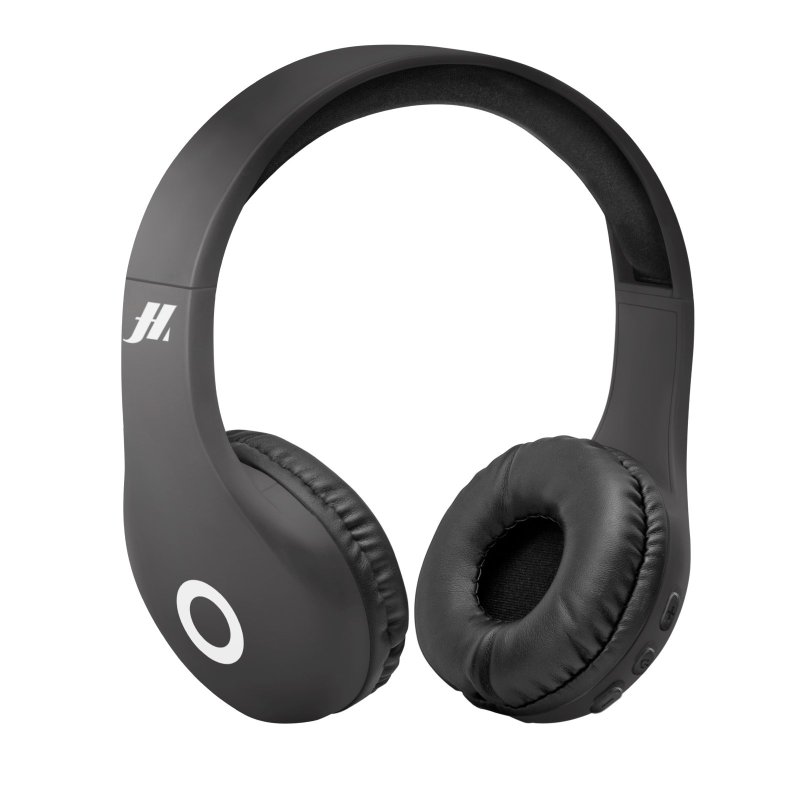 Adjustable stereo headphones with soft ear cushions and built-in