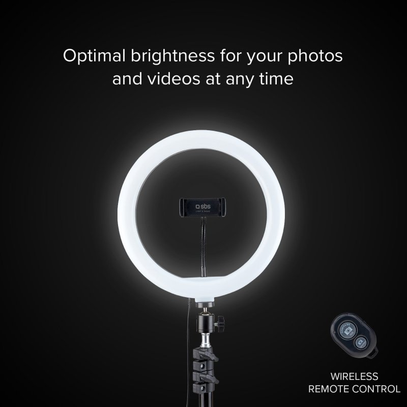 Selfie Ring Light avec Trépied retractable LED Lumière Anneau