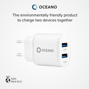 10 Watt travel charger made with recycled plastic